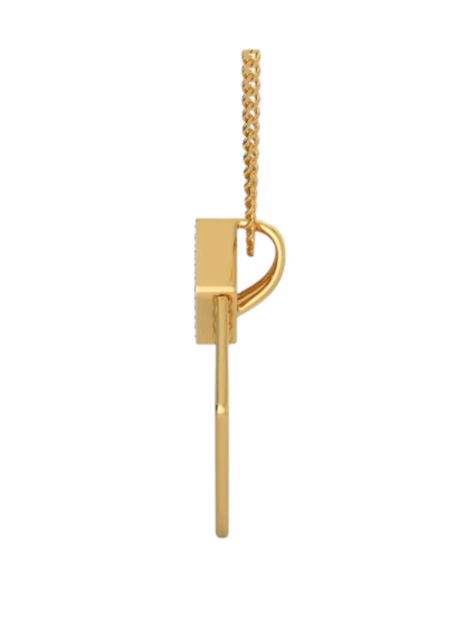 925 Sterling Silver Elegant Design CZ Stones Gold Plated Pendant With Chain For Women By Kesardeep